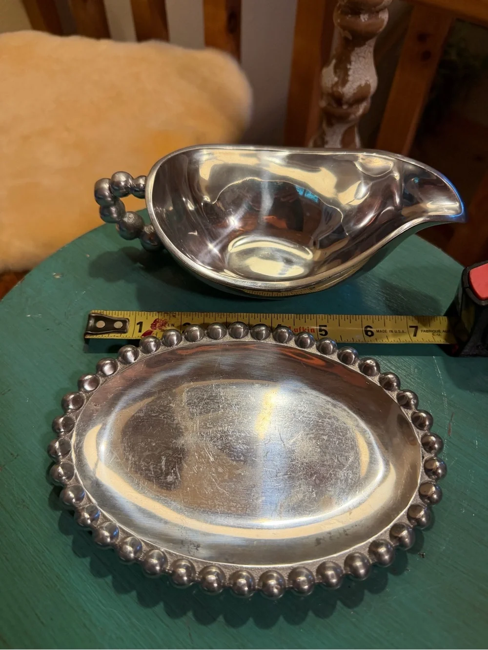 Mariposa Pearled Gravy Boat Set